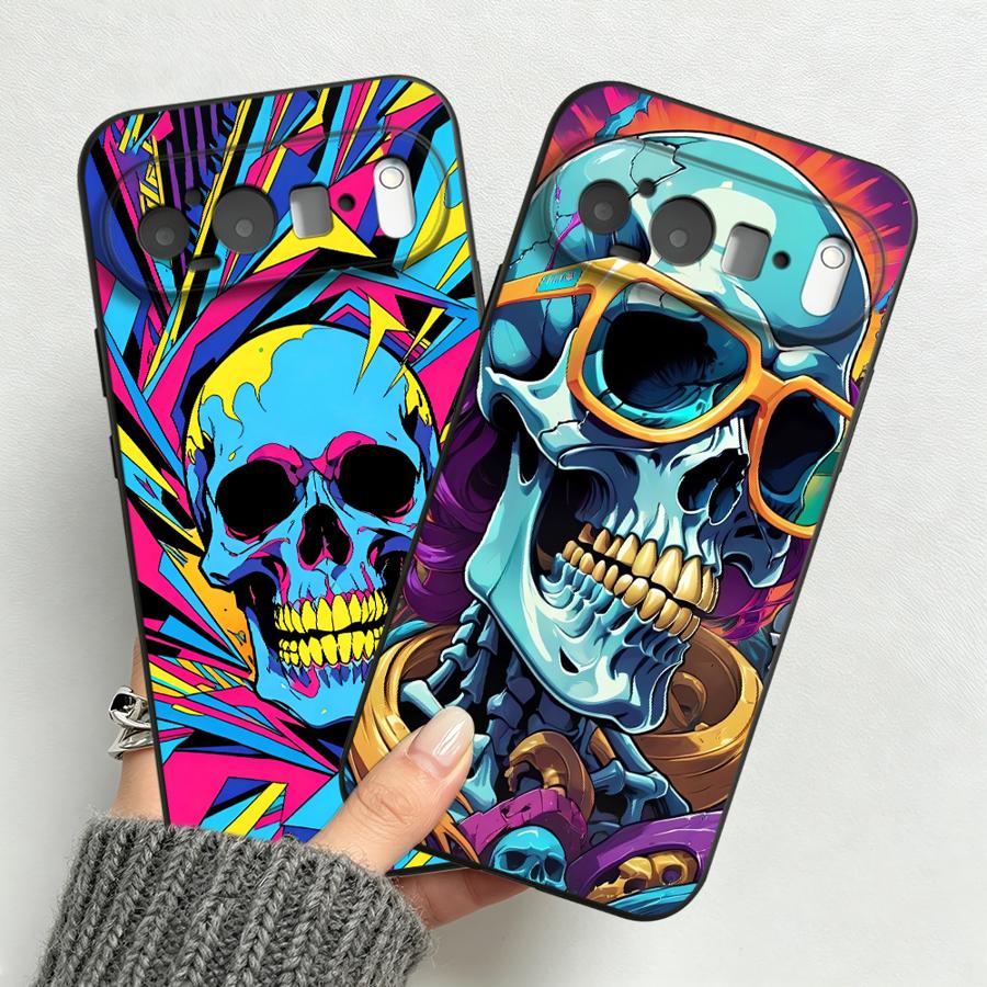 Google Pixel 9 - เคสโทรศัพท์ลายศีรษะสไตล์นีออนป๊อปอาร์ตสำหรับ Google Pixel 10A 6a 7a