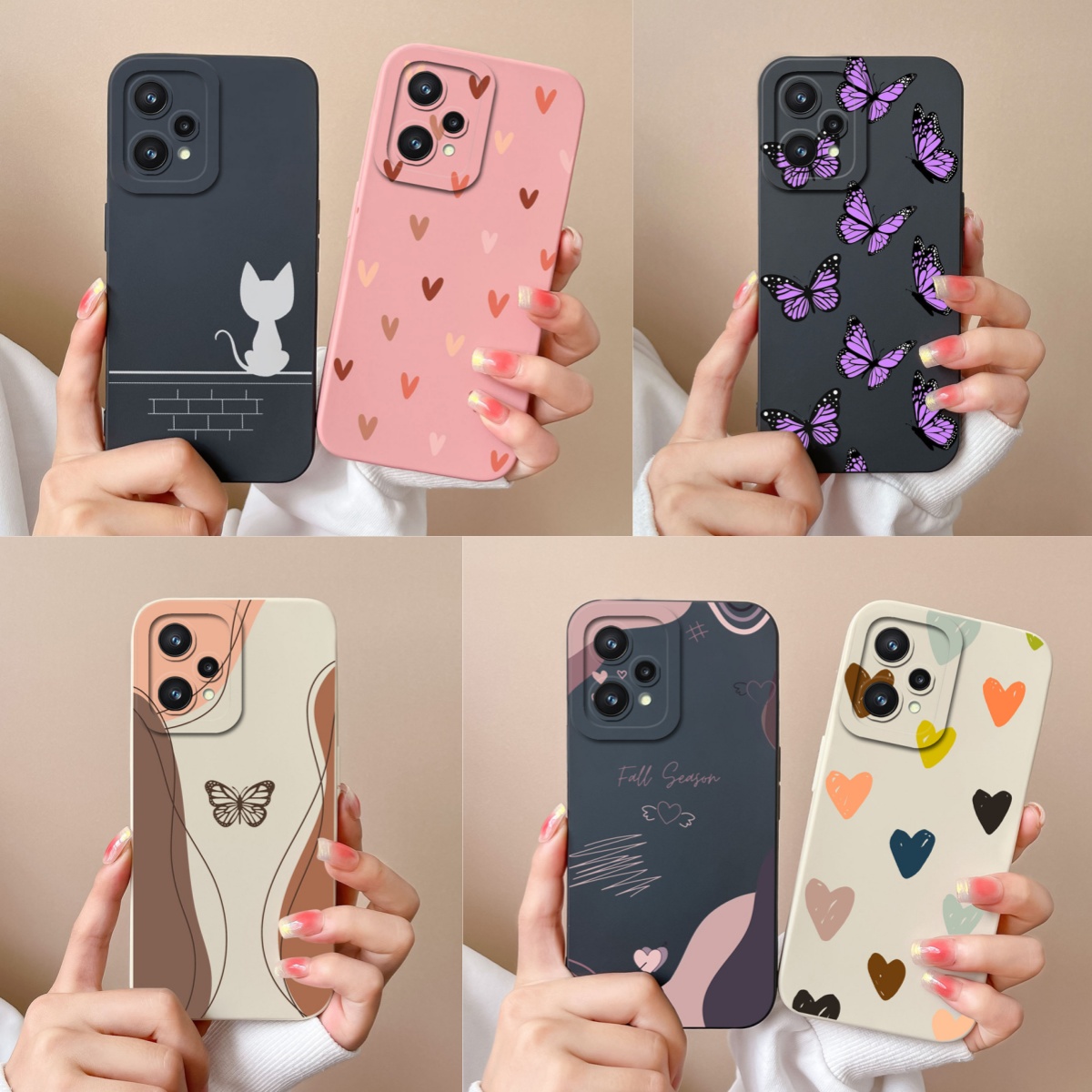 Phone Cases Aviation - สําหรับRealme 9 Pro Plusกรณีผีเสื้อสีม่วงปกหลังสําหรับOppo Realme9 Fundaซิลิโคนเหลวป้องกันกล้องเคสโทรศัพท์