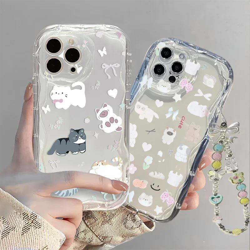Phone Cases Motorola Edge 2025 - เคสสายคล้องข้อมือลายแมวน่ารัก สำหรับ Motorola Moto Edge 50