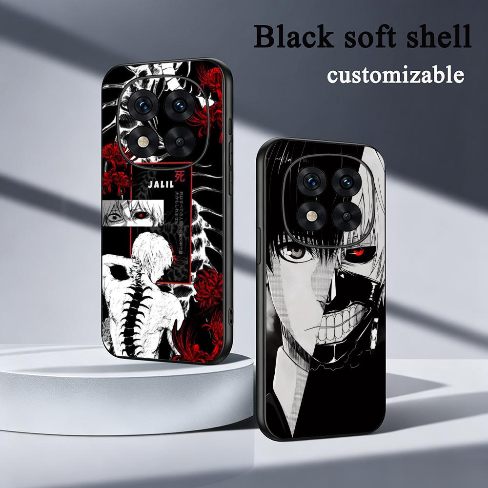 Phone Cases Redmi - เคสโทรศัพท์ลายอนิเมะ Tokyo Ghoul สุดฮิต รุ่นคลาสสิก สีดำนุ่ม