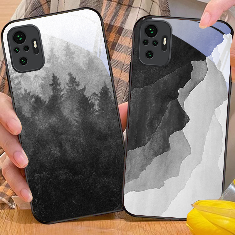 เคสโทรศัพท์แก้วสีดำลายภาพวาดหม - Phone Cases Redmi บทวิจารณ์และราคา